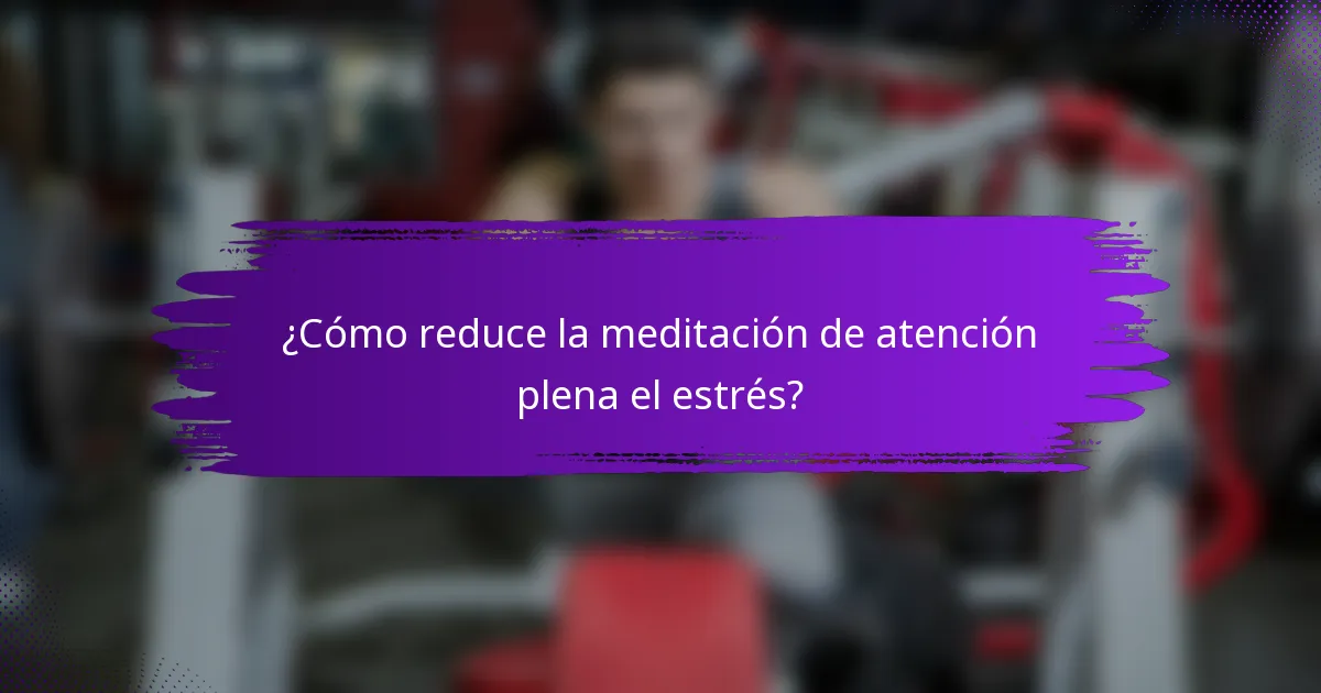 ¿Cómo reduce la meditación de atención plena el estrés?
