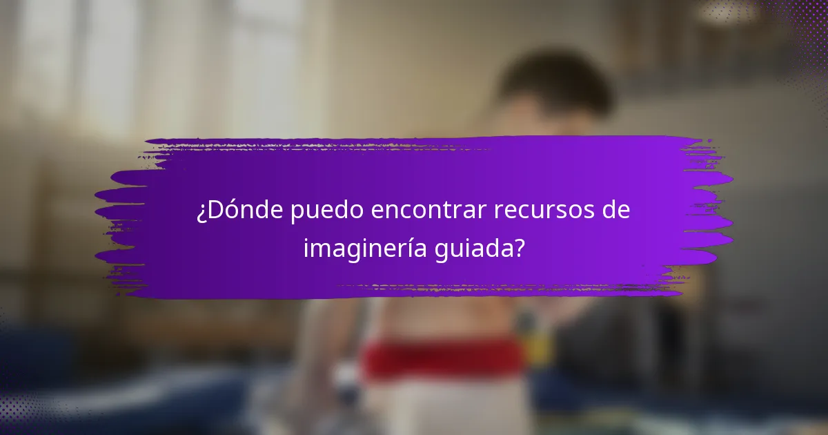 ¿Dónde puedo encontrar recursos de imaginería guiada?